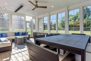 Trex RainEscape Drainage System in enclosed porch